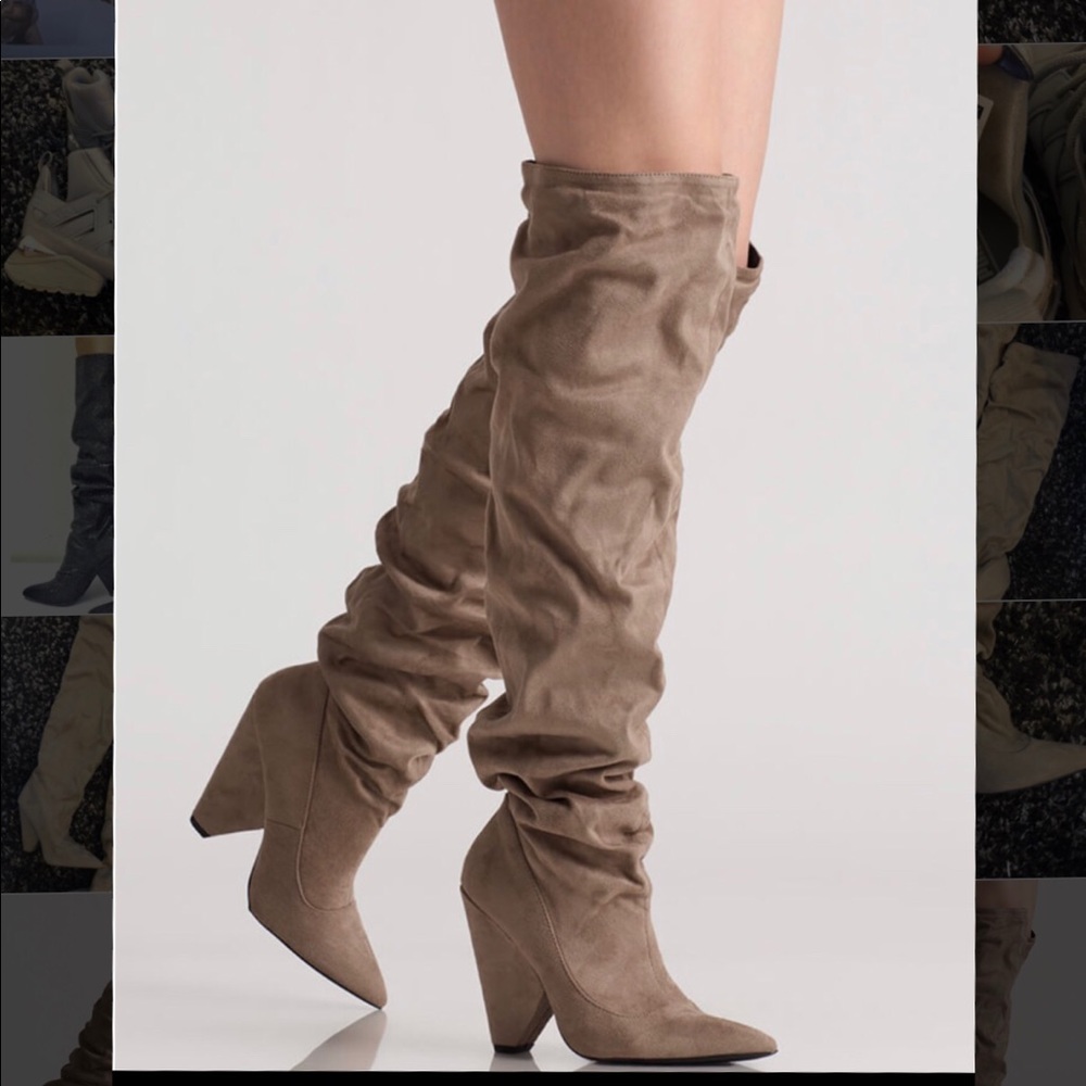Cone Heel Thigg-Hi Boots